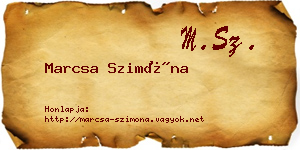 Marcsa Szimóna névjegykártya